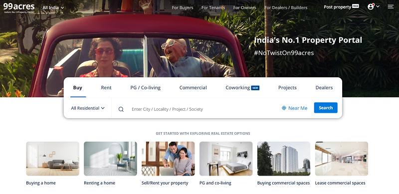 99-acres oldest Websites in India