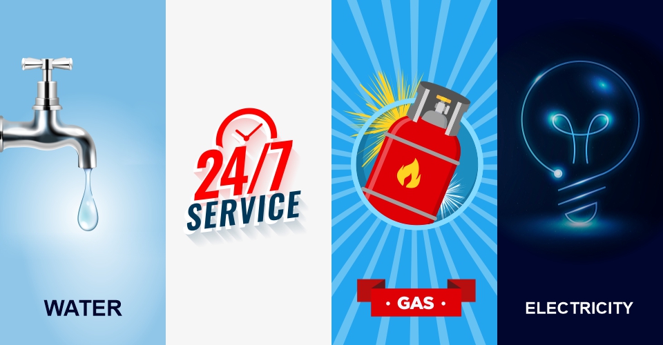 gas water electricity
